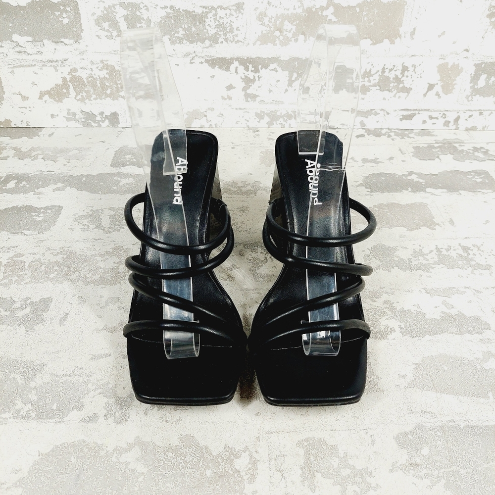 New Abound Austyn Black Block Heel Square Toe Strappy Sandals V346 - Picture 7 of 11